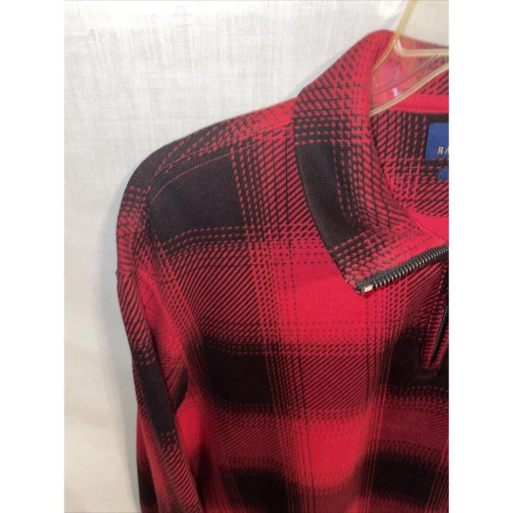 Polo Ralph Lauren Estate Rib Men’s Pullover Shirt Size Small Red Plaid Outdoors